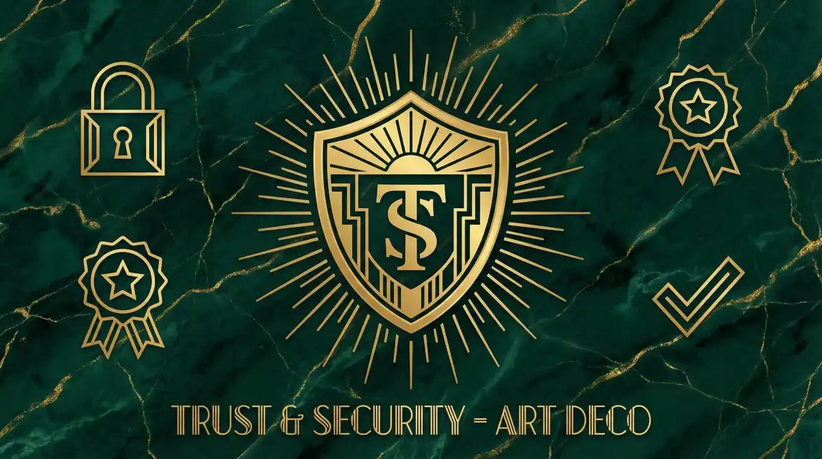 安全盾牌Art Deco风格图标